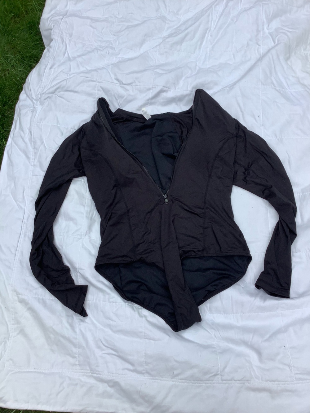Black Zip-Up Lightweight Hoodie